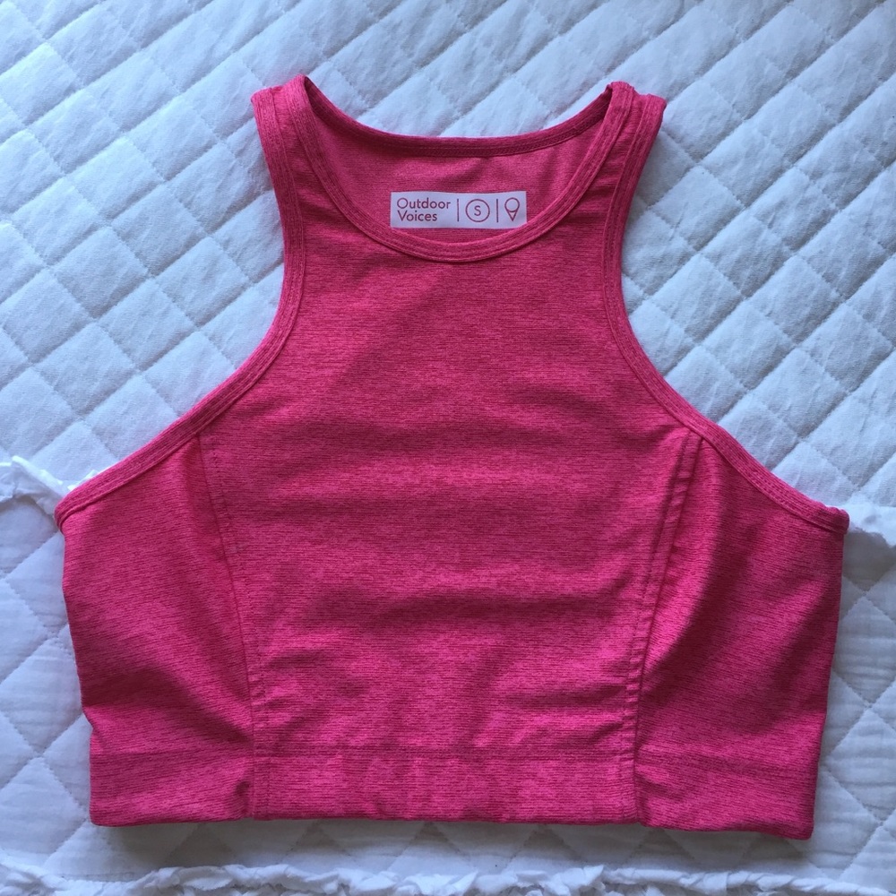 Outdoor Voices Athena Crop Hot Pink Bra